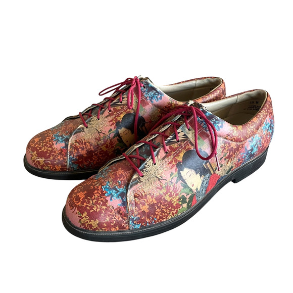 ICON Men\'s Size 10 Brick Red Multi Leather Wearable Art Lace-Up Oxford Shoes NEW main image 12